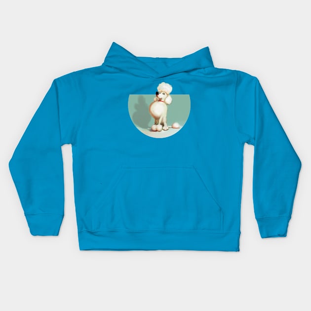 Poodle dog Kids Hoodie by Artofokan